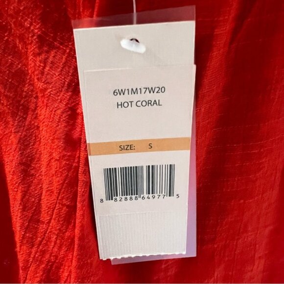 NWT NANETTE LEPORE Red Rayon Blend Blouse Hot Coral Size Small - Picture 8 of 13